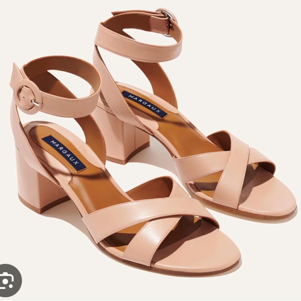 Margaux Uptown Heel Sandals in Rose Nappa